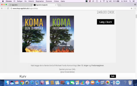 Supertilbud fra forlaget EgoLibris på de to første bind i KOMA-trilogien, Den 13. Kriger og Fredsmægleren 